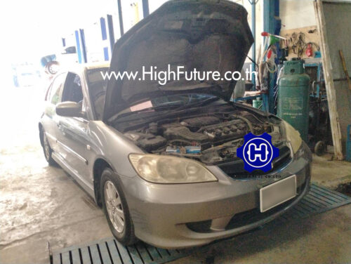 HONDA CIVIC เปลี่ยนท่อแก๊ส 1 - High Future บริษัท ไฮฟิวเจอร์ จำกัด ศูนย์ติดตั้งแก๊สรถยนต์มาตรฐาน ซ่อมรถยนต์ ช่วงล่าง เบรค คลัทช์
