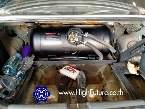 HONDA CIVIC เปลี่ยนถังแก๊ส LPG แคปซูล 58 ลิตร 1 - High Future บริษัท ไฮฟิวเจอร์ จำกัด ศูนย์ติดตั้งแก๊สรถยนต์มาตรฐาน ซ่อมรถยนต์ ช่วงล่าง เบรค คลัทช์