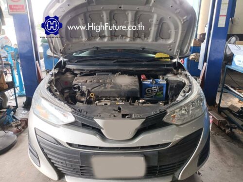 TOYOTA YARISติดตั้งอุปกรณ์ LPG 9 - High Future บริษัท ไฮฟิวเจอร์ จำกัด ศูนย์ติดตั้งแก๊สรถยนต์มาตรฐาน ซ่อมรถยนต์ ช่วงล่าง เบรค คลัทช์