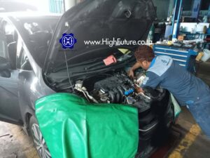 HONDA JAZZ ติดตั้ง LPG ระบบหัวฉีด 1 - High Future บริษัท ไฮฟิวเจอร์ จำกัด ศูนย์ติดตั้งแก๊สรถยนต์มาตรฐาน ซ่อมรถยนต์ ช่วงล่าง เบรค คลัทช์