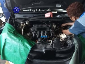 HONDA JAZZ ติดตั้ง LPG ระบบหัวฉีด 2 - High Future บริษัท ไฮฟิวเจอร์ จำกัด ศูนย์ติดตั้งแก๊สรถยนต์มาตรฐาน ซ่อมรถยนต์ ช่วงล่าง เบรค คลัทช์