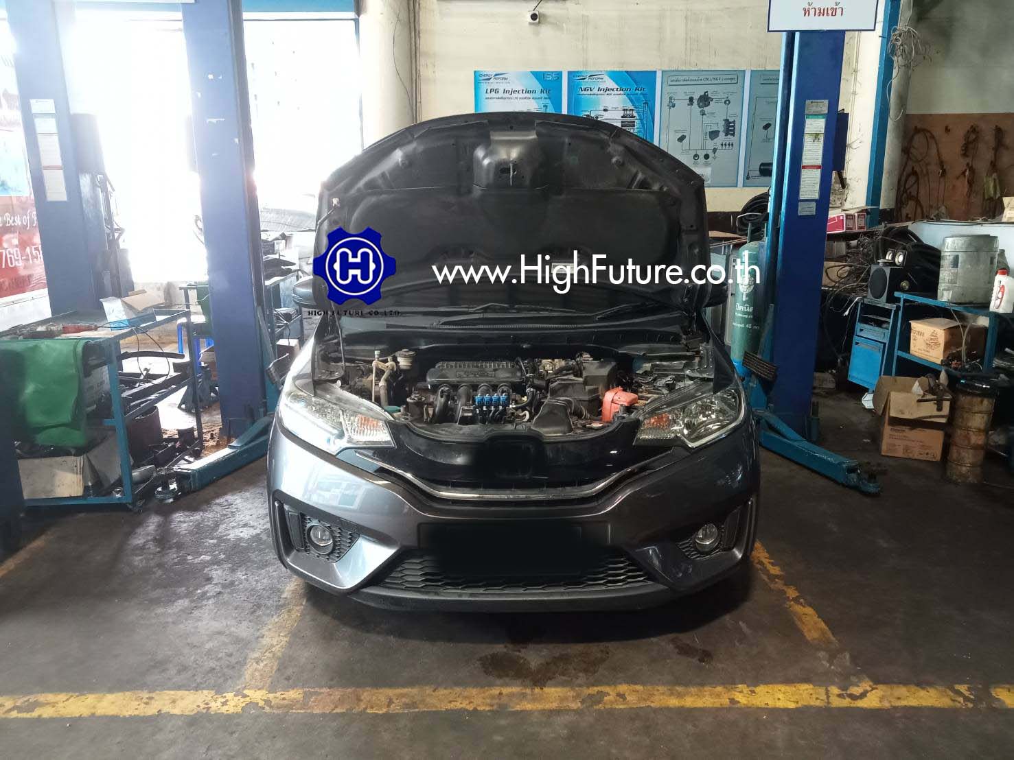 HONDA JAZZ ติดตั้ง LPG ระบบหัวฉีด 7 - High Future บริษัท ไฮฟิวเจอร์ จำกัด ศูนย์ติดตั้งแก๊สรถยนต์มาตรฐาน ซ่อมรถยนต์ ช่วงล่าง เบรค คลัทช์