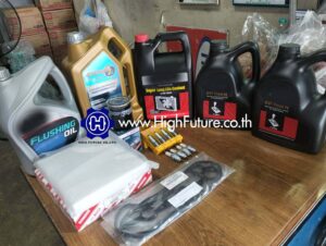 TOYOTA VELLFIRE เปลี่ยนน้ำมันเครื่องกึ่งสังเคราะห์ 5 - High Future บริษัท ไฮฟิวเจอร์ จำกัด ศูนย์ติดตั้งแก๊สรถยนต์มาตรฐาน ซ่อมรถยนต์ ช่วงล่าง เบรค คลัทช์