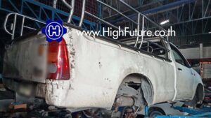 TOYOTA VIGO เปลี่ยนผ้าเบรคหน้า หลัง 5 - High Future บริษัท ไฮฟิวเจอร์ จำกัด ศูนย์ติดตั้งแก๊สรถยนต์มาตรฐาน ซ่อมรถยนต์ ช่วงล่าง เบรค คลัทช์