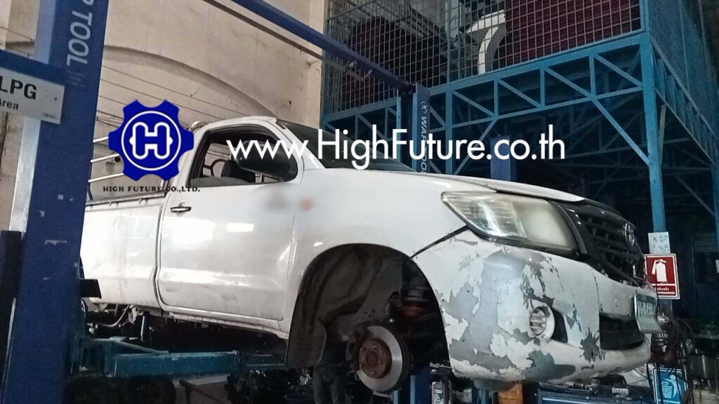 TOYOTA VIGO เปลี่ยนผ้าเบรคหน้า หลัง 6 - High Future บริษัท ไฮฟิวเจอร์ จำกัด ศูนย์ติดตั้งแก๊สรถยนต์มาตรฐาน ซ่อมรถยนต์ ช่วงล่าง เบรค คลัทช์