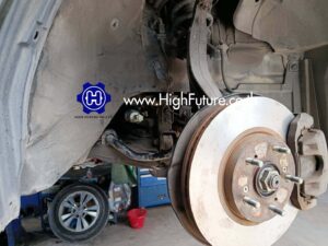 HONDA ACCORD เปลี่ยนผ้าเบรคหน้า 3 - High Future บริษัท ไฮฟิวเจอร์ จำกัด ศูนย์ติดตั้งแก๊สรถยนต์มาตรฐาน ซ่อมรถยนต์ ช่วงล่าง เบรค คลัทช์