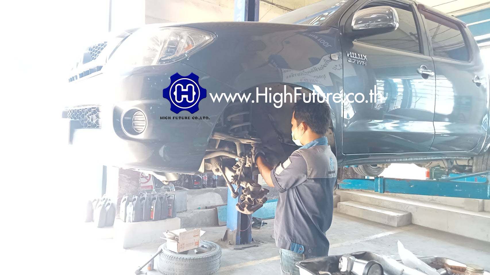 TOYOTA VIGO เปลี่ยนลูกหมากปีกนกบน ซ้าย ขวา 2 - High Future บริษัท ไฮฟิวเจอร์ จำกัด ศูนย์ติดตั้งแก๊สรถยนต์มาตรฐาน ซ่อมรถยนต์ ช่วงล่าง เบรค คลัทช์