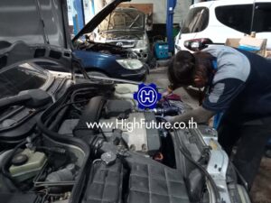 BENZ เปลี่ยนหม้อต้ม LPG 1 - High Future บริษัท ไฮฟิวเจอร์ จำกัด ศูนย์ติดตั้งแก๊สรถยนต์มาตรฐาน ซ่อมรถยนต์ ช่วงล่าง เบรค คลัทช์