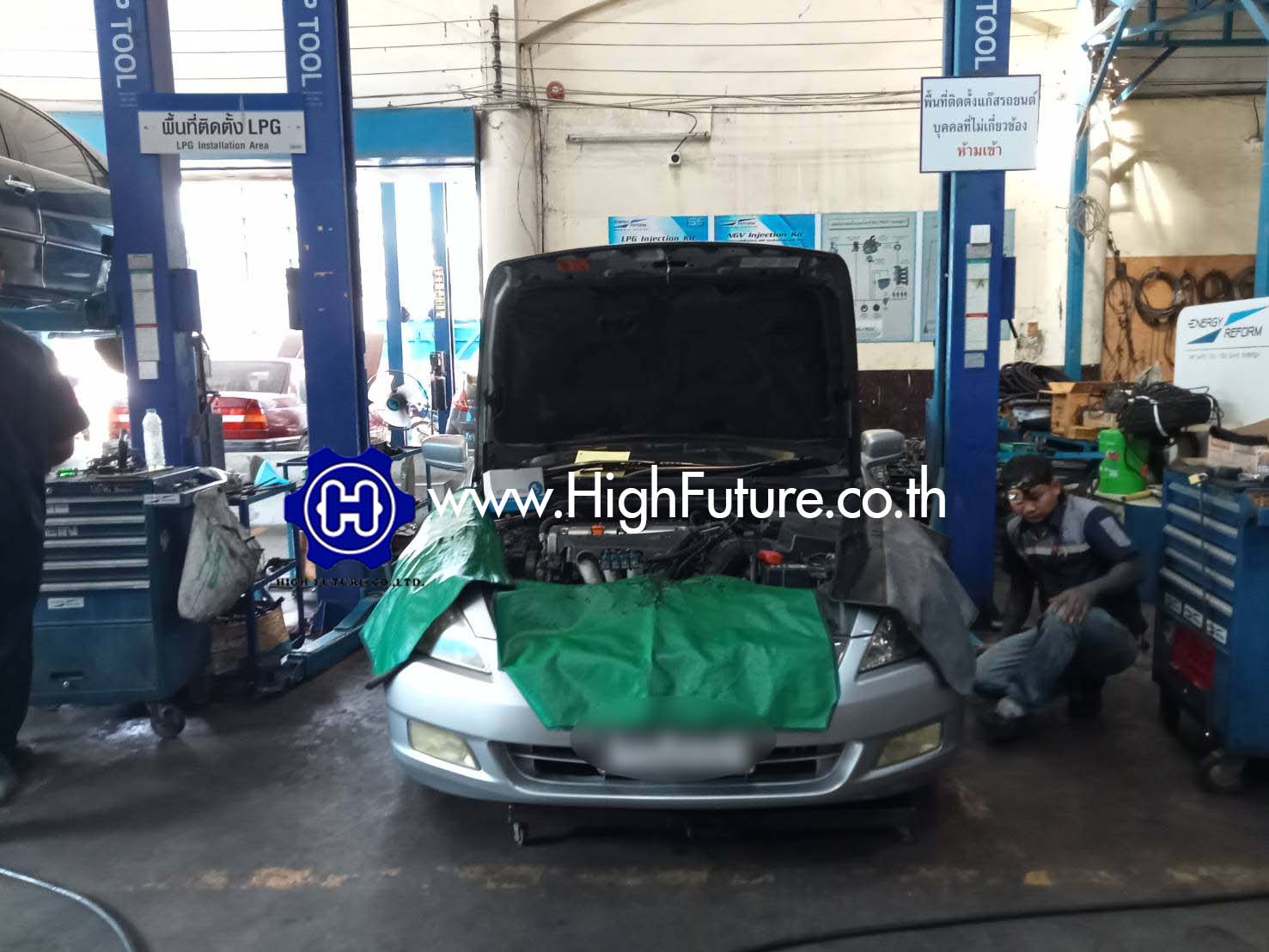 HONDA ACCORDเปลี่ยนหม้อต้ม LPG. 5 - High Future บริษัท ไฮฟิวเจอร์ จำกัด ศูนย์ติดตั้งแก๊สรถยนต์มาตรฐาน ซ่อมรถยนต์ ช่วงล่าง เบรค คลัทช์