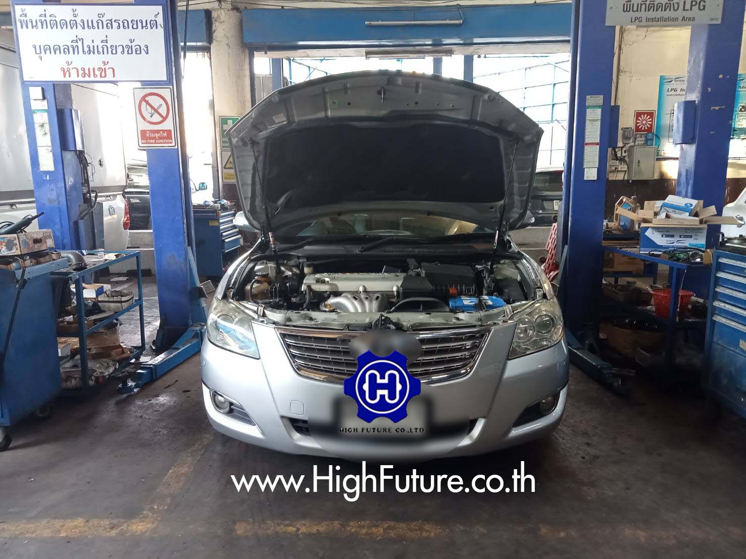TOYOTA CAMRY ติดตั้งแก๊สรถยนต์ ENERGY REFORM 9 - High Future บริษัท ไฮฟิวเจอร์ จำกัด ศูนย์ติดตั้งแก๊สรถยนต์มาตรฐาน ซ่อมรถยนต์ ช่วงล่าง เบรค คลัทช์